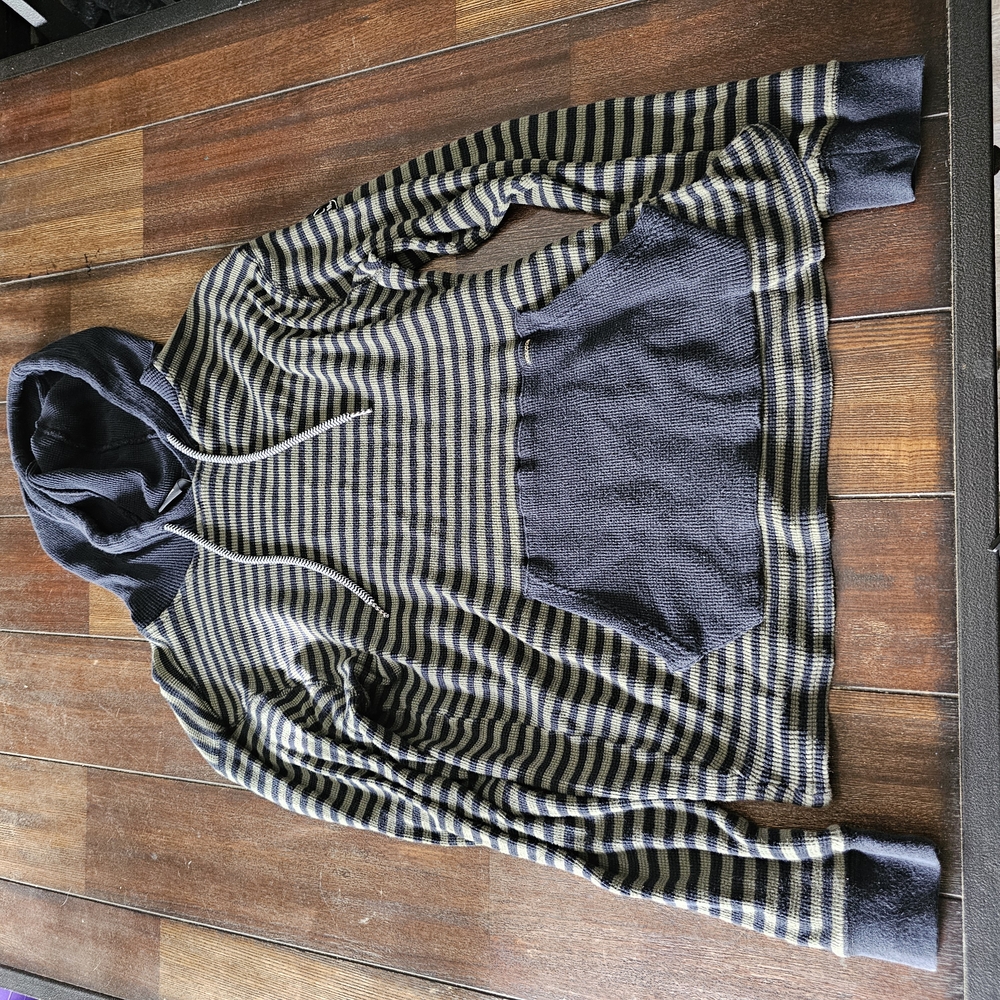 Striped Green and Black Hoodie